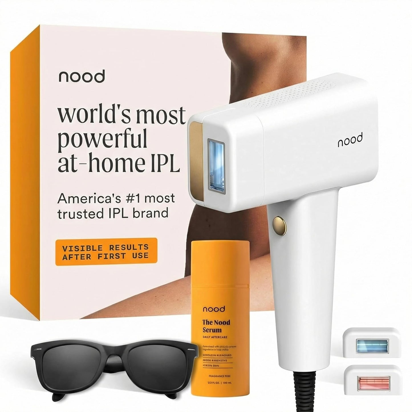 Nood Flasher Pro + serum, IPL device with slow hair regrowth formula